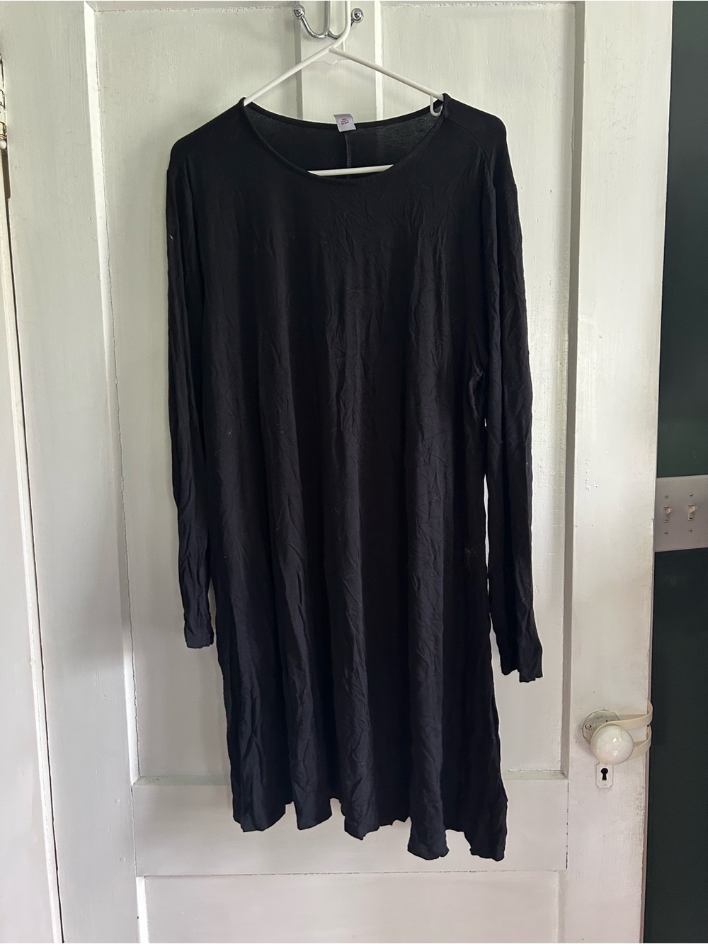Women's Long Sleeve Black Swing Dress